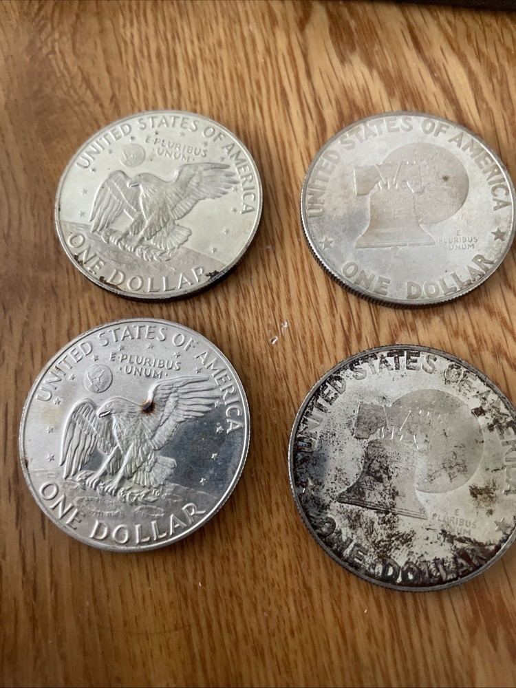 4x Silver Eisenhower Dollars 40% Silver For Under Scrap