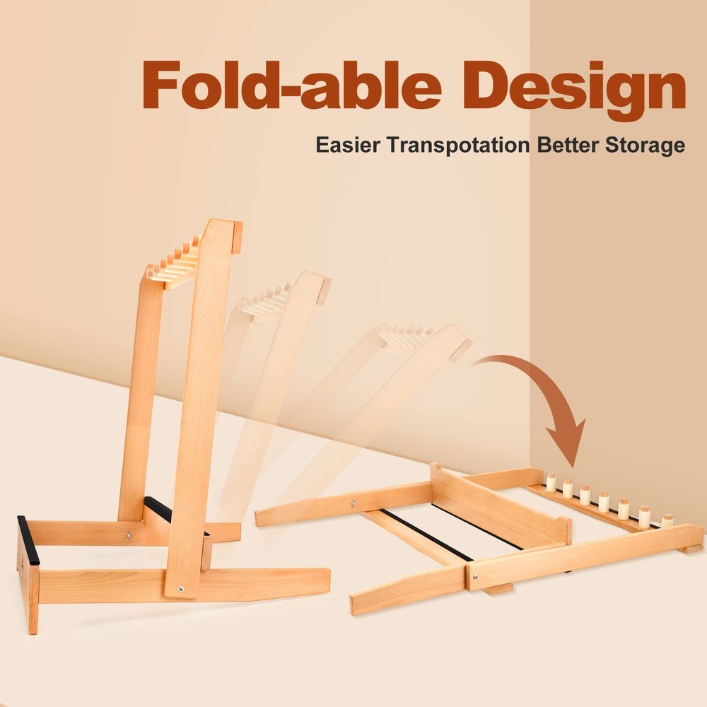 Guitar Stand - Folding Design, Solid Beech Wood, Multiple Guitar Rack with Re...