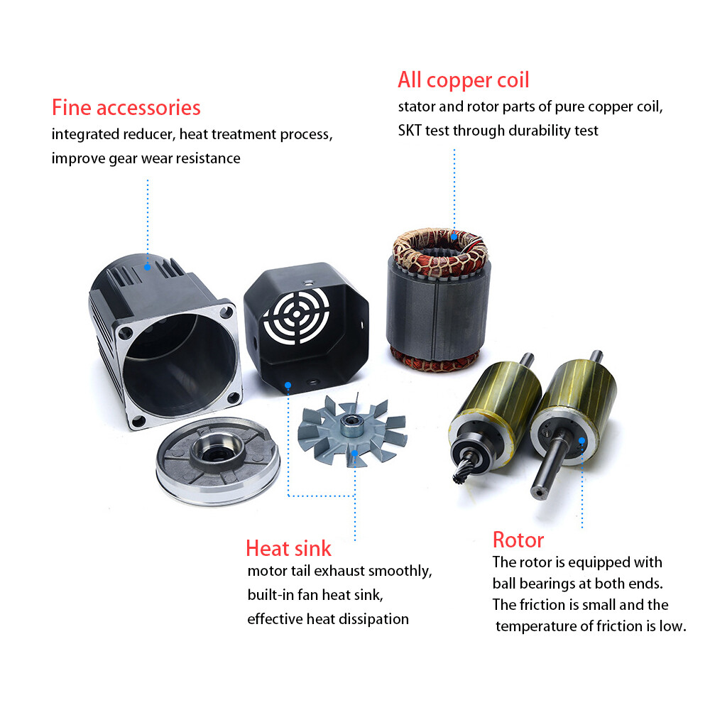 25W AC Reversible Gear Motor Electric Variable Speed Reduction Controller 1:10