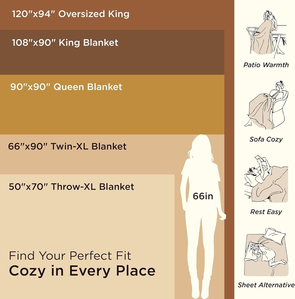 Cotton Queen Size Bed Blanket with Herringbone Weave for Summer