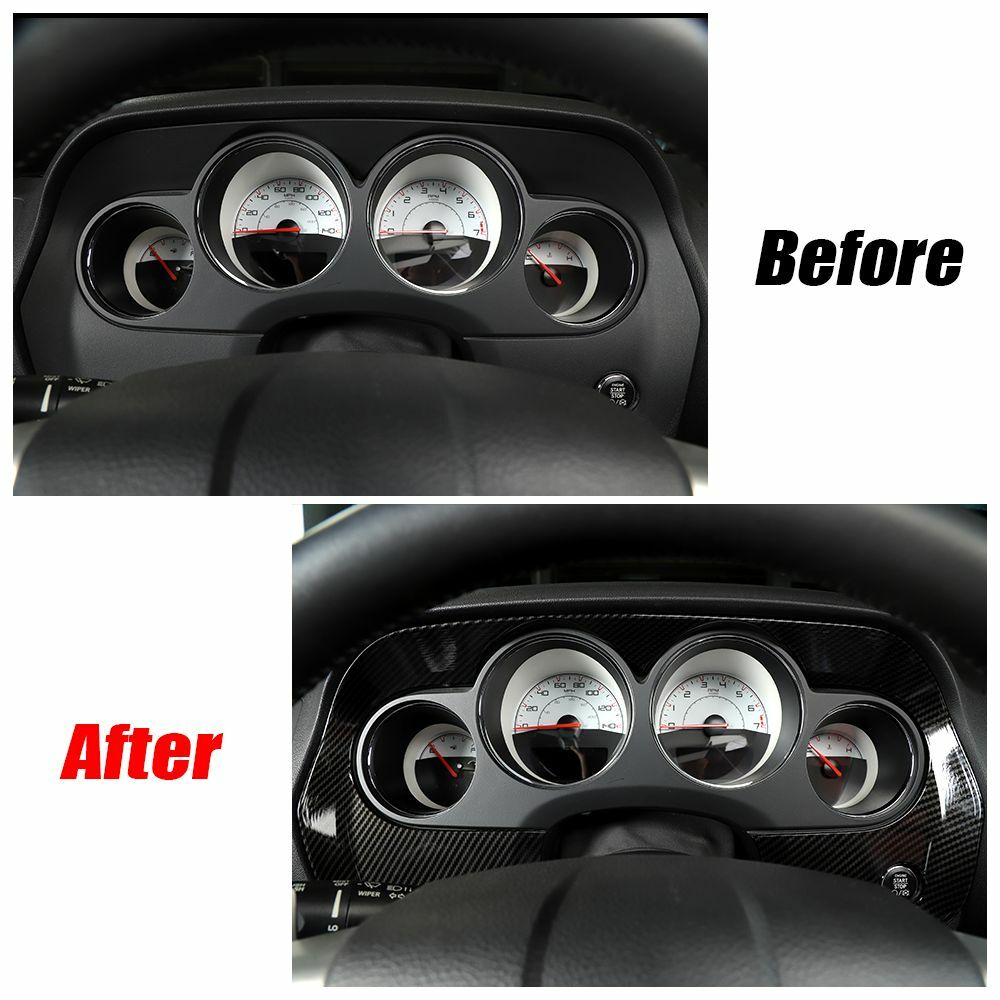 Carbon Fiber Dashboard Panel Trim Instrument Frame For 2009-14 Dodge Challenger