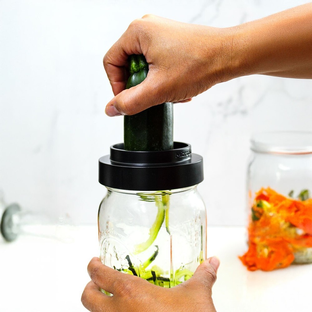 Microplane Jar Lid Spiralizer - Turn Veggies into Nutritious Spirals with Ease