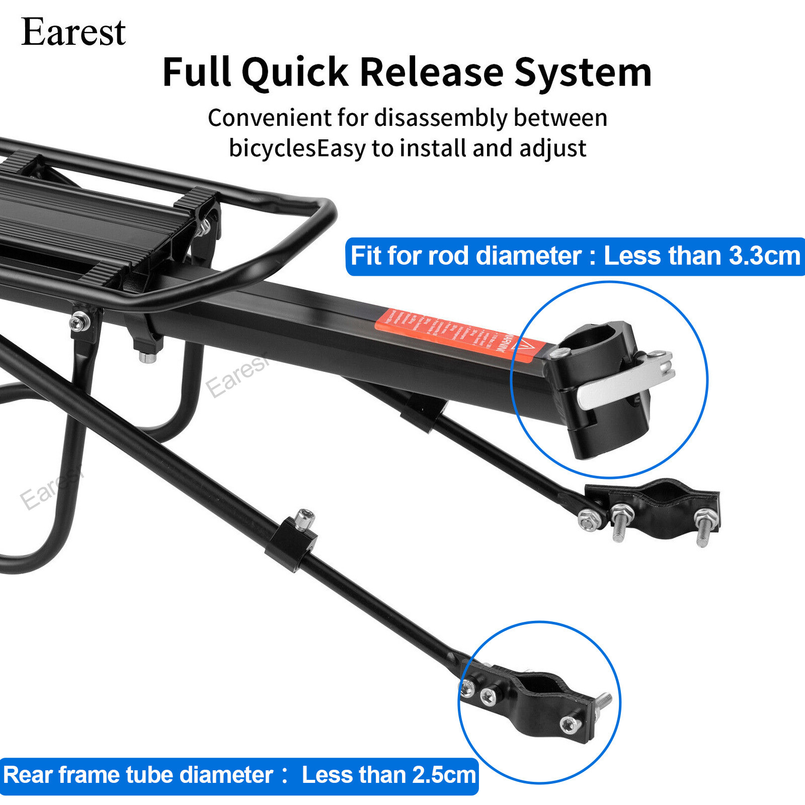 Bike Rear Rack Carrier Pannier Luggage Cargo Bicycle Mountain Bike With Fender