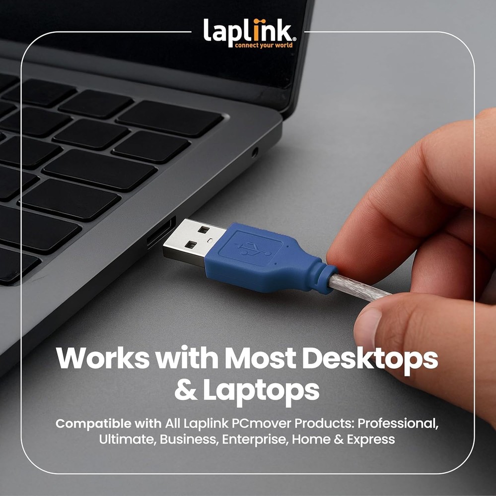 LAPLINK - USB 3.0 Super Speed Transfer Cable - USB Data Transfer Cable PC to PC