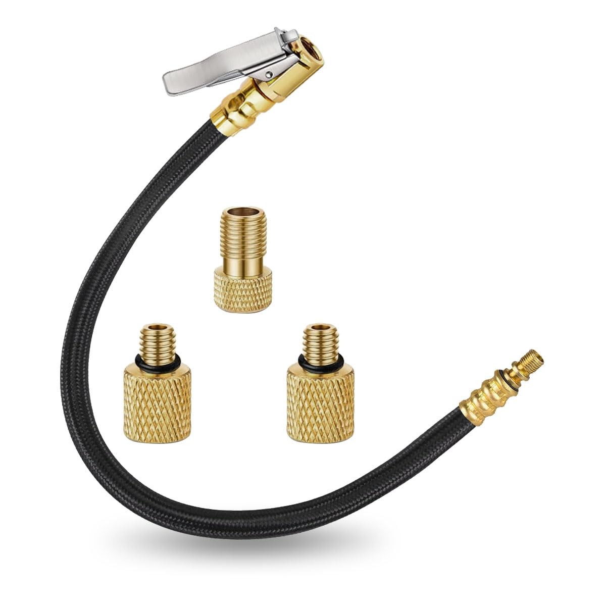 12 Tire Inflator Extension Tube, Tyre Pump Quick Inflation Chuck Adapter with...