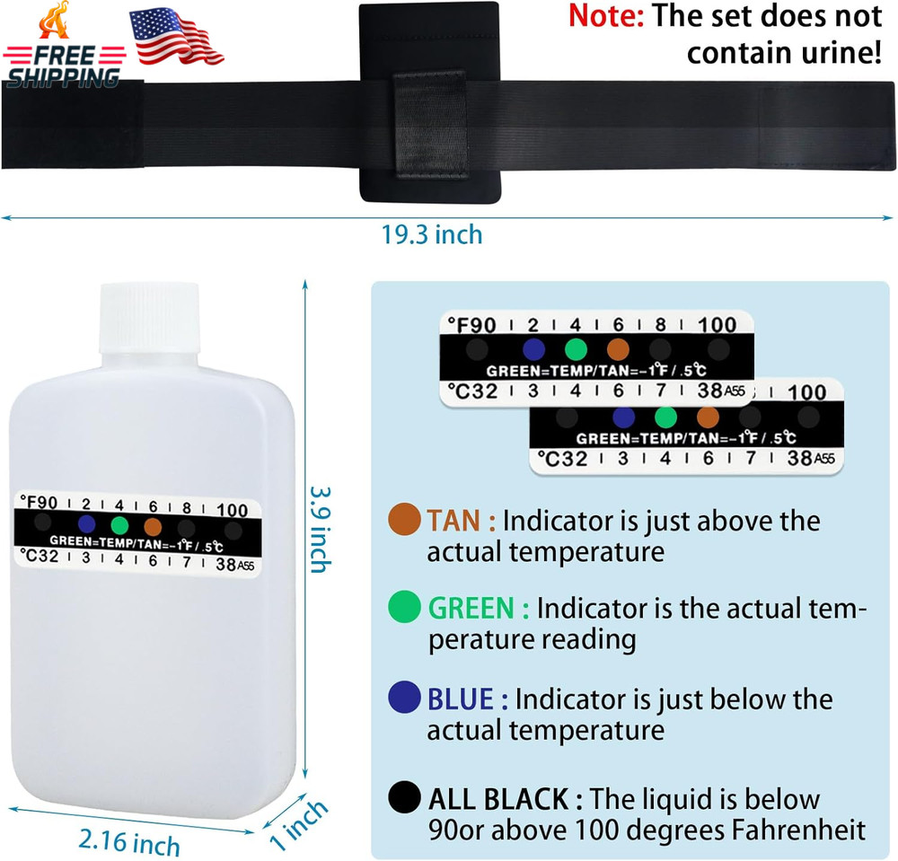3Oz Urine Test Complete Kit, 2 Smaller Translucent Portable Empty Bottle, Hidden