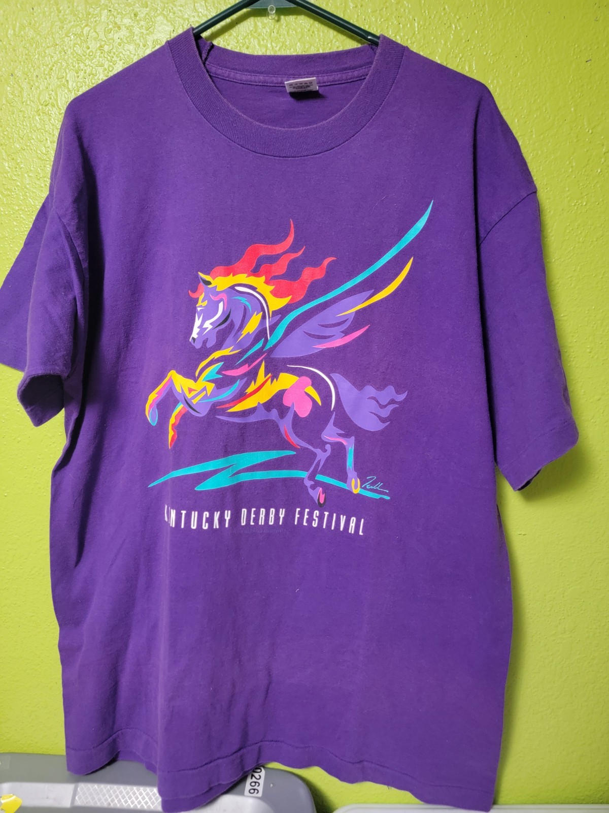 Pegasus Kentucky Derby Festival Vintage 90s Single Stitch Shirt Horse USA Purple