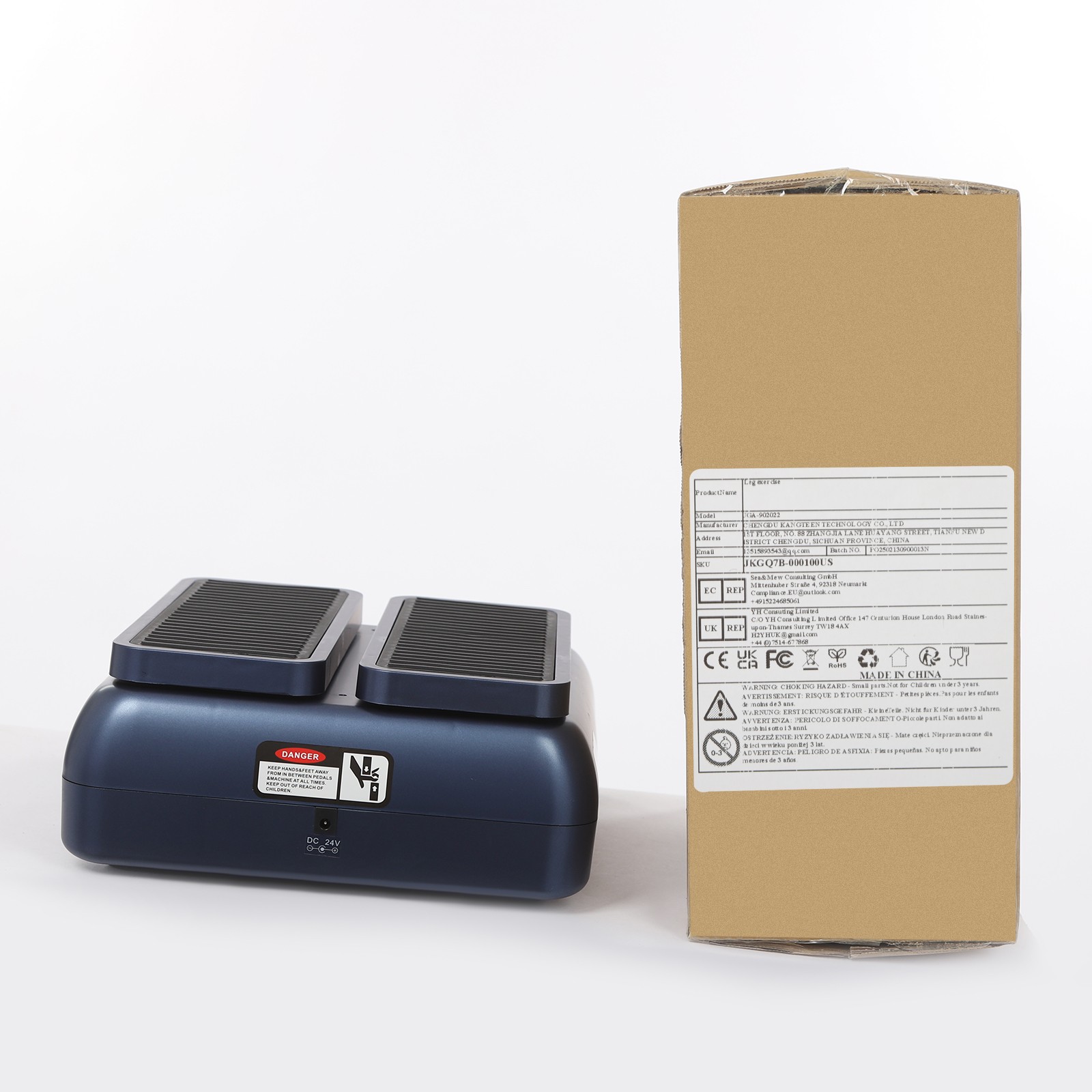 Mini Leg Exerciser Under Desk Foot Pedal Device Portable Elliptical Machine US