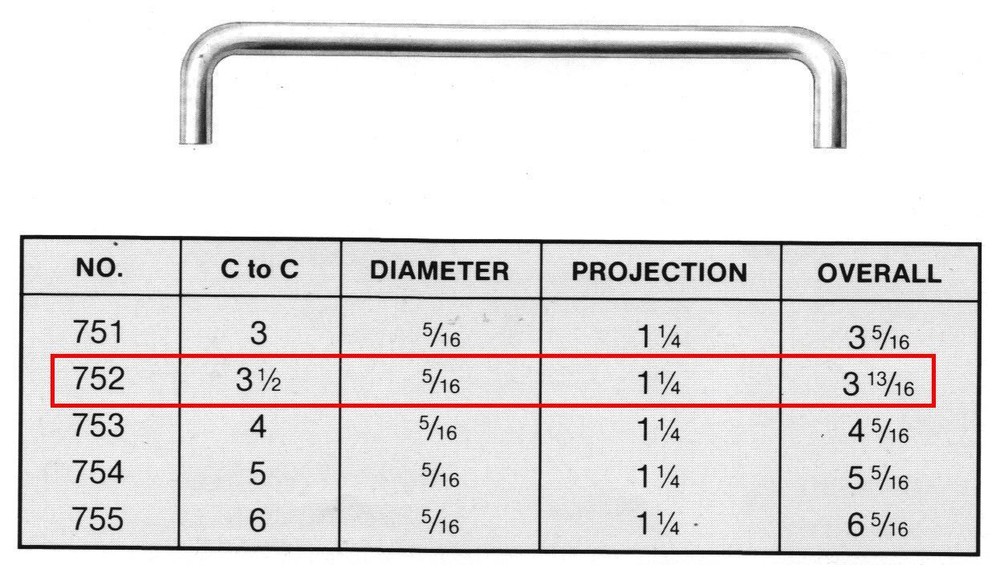 COLONIAL BRONZE #752 WIRE PULL, DARK BRONZE, 3-1/2"