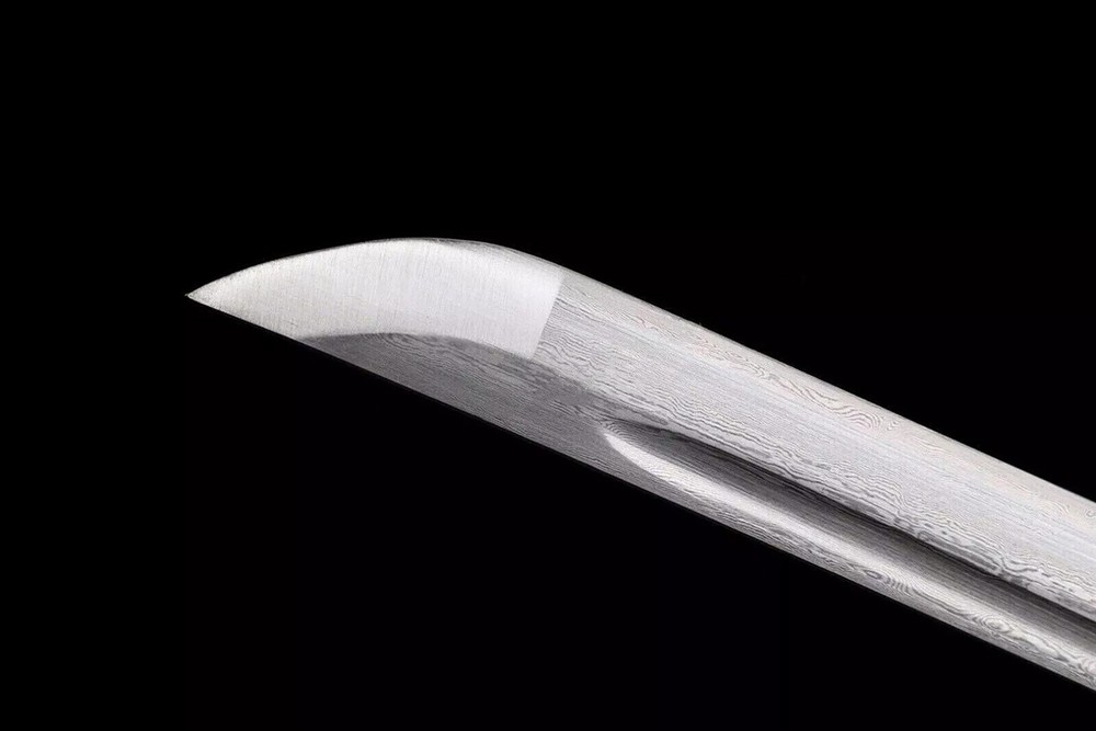 JAPANESE SAMURAI KATANA SWORD DAMASCUS FOLDED STEEL SHARP FULL TANG SHARP