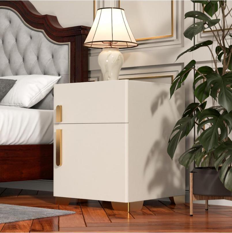 Multifunctional Smart Nightstand Safe Lock Box 3-Color Light Wireless Charging