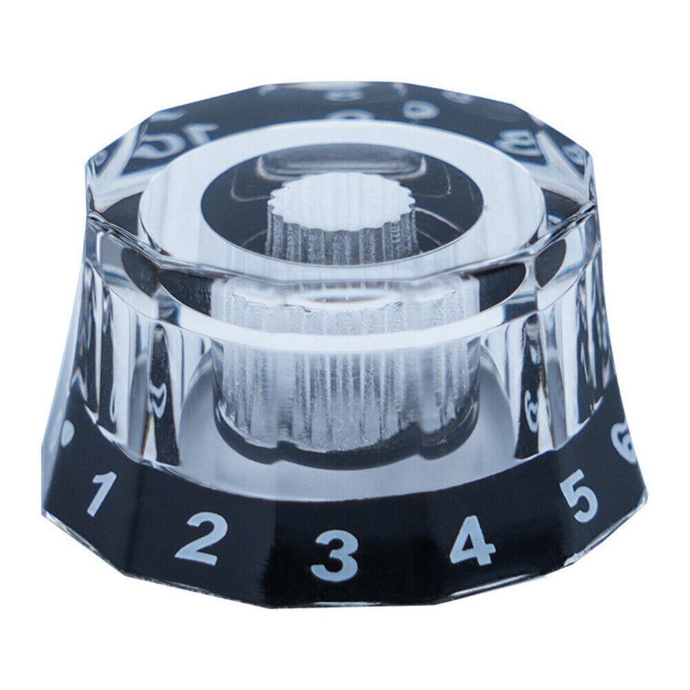 4pc Volume Tone Knobs Electric Guitar Top Hat Speed Control Knob Lampshade Black
