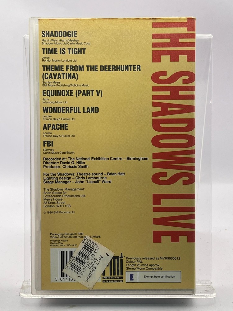 The Shadows Live VHS Tape