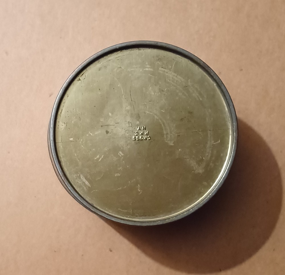 Vintage Round Dusting Powder Box w/ Puff