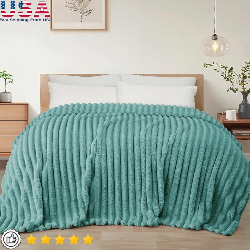 Soft Microfiber Throw Blanket Plush Fleece Lightweight Durable Elegant Design US