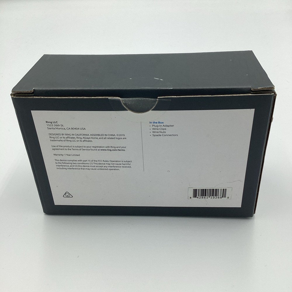 RING PLUG-IN ADAPTER - New Open Box