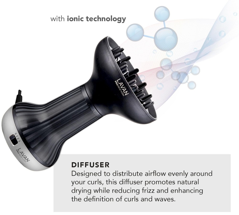 Diffuser Hair Dryer for Curly – Ionic Technology with SILVER