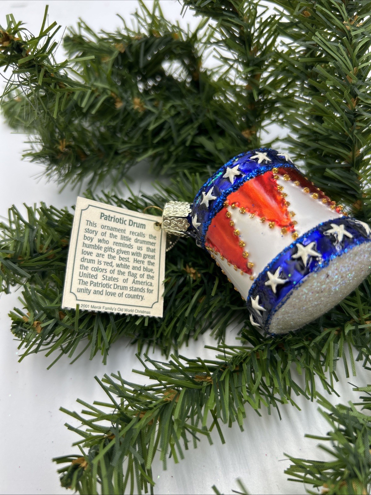 Old World Christmas Patriotic Drum New NO TAG