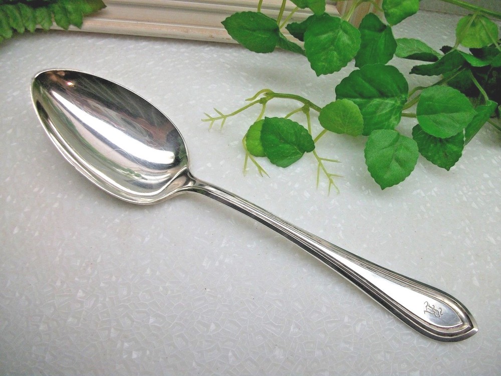 International Holmes & Edwards WASHINGTON Silverplate Solid Serving Spoon 1910