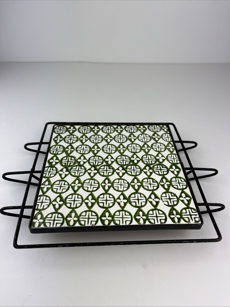 Vintage Tile And Wire Trivet MCM