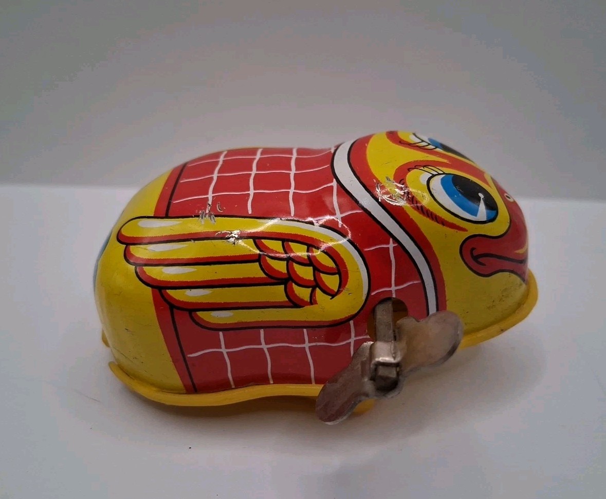Vintage Tin Litho Wind Up Duck Toy