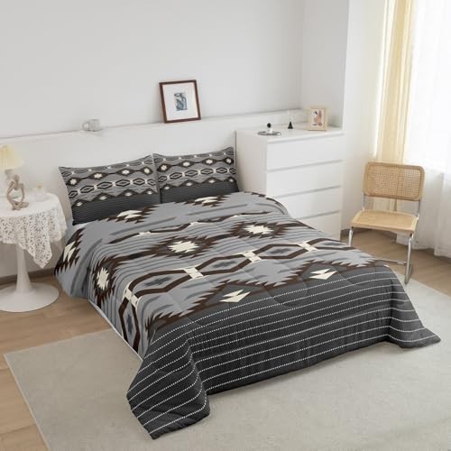 Boho Comforter Set Size Southwestern Geometric Comforter Set Queen Grey