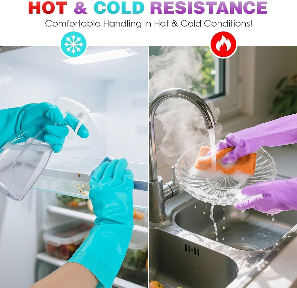 Non-Slip Eco-Friendly Kitchen Gloves - Durable, Soft, Multi-Tasking Pair, Medium