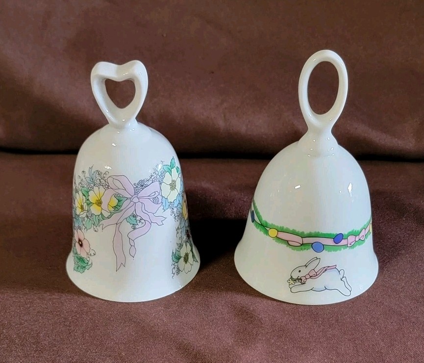2 Vintage Ceramic Easter Bells