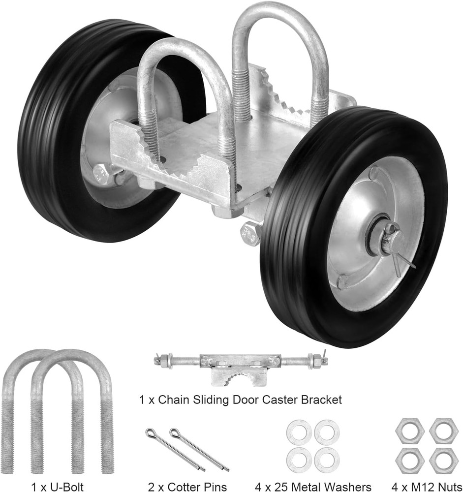 Sliding Gate Kit, 6” Rolling Gate Hardware Kit, Universal Adjustable Sliding Gat