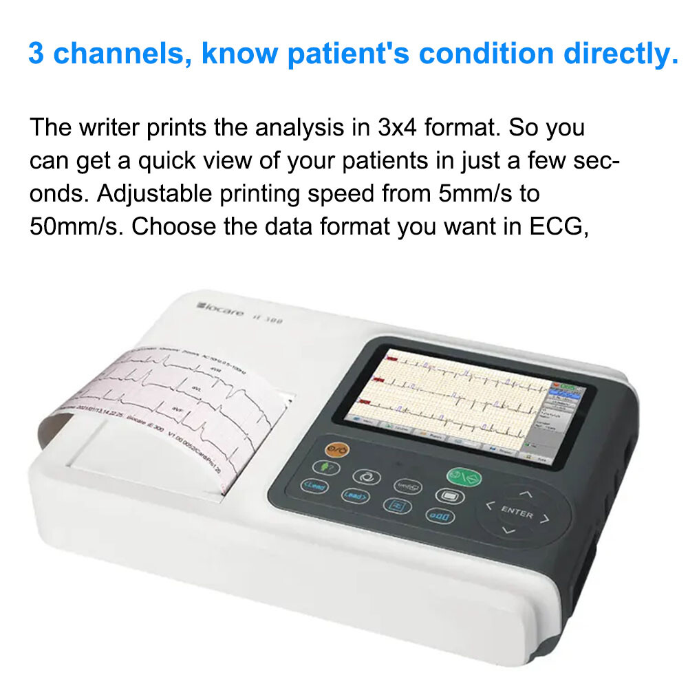 Biocare 12 lead ECG Machine Portable with Au-to Analysis Diagnosis ECG, Printer