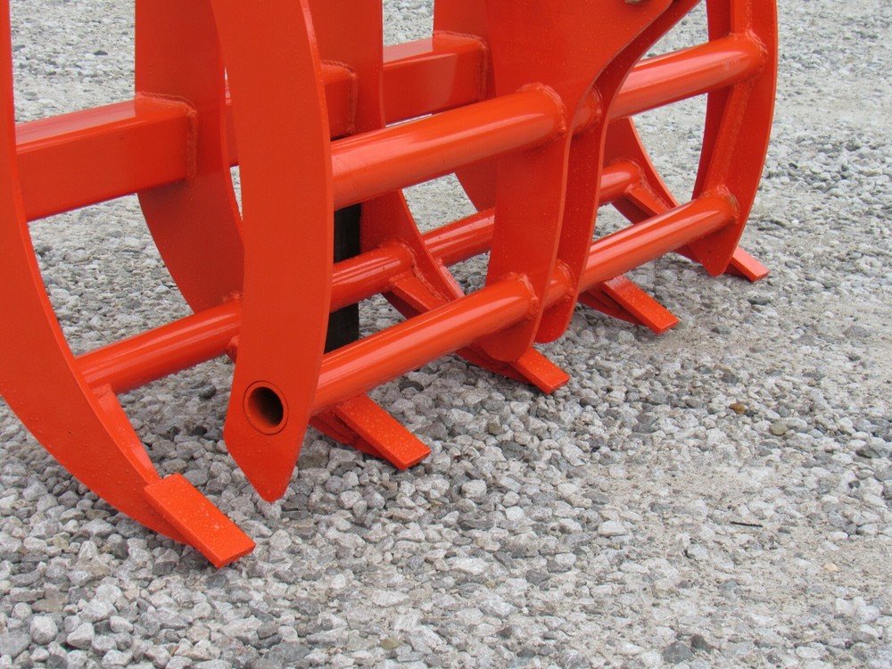 48" Compact Tractor Root Rake Clam Grapple Attachment Skid Steer Quick Attach