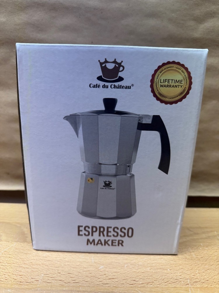 Cafe Du Chateau Espresso Maker – Manual Espresso Coffee Maker, Greca Style