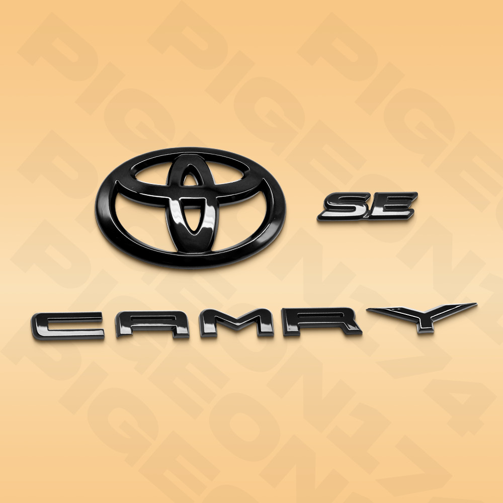 Gloss Black Out Emblem Badge Overlay Kits For Camry SE 2018-2024 Rear Liftgate