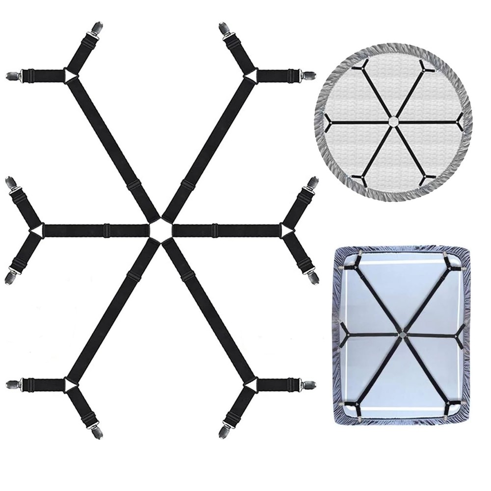 2Pack Bed Sheet Straps,Adjustable Elastic Fitted Sheet Straps, Crisscross Bed...