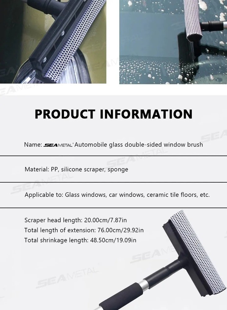 Extendable Window Squeegee Cleaner Long Handle Car Cleaning Window Glass