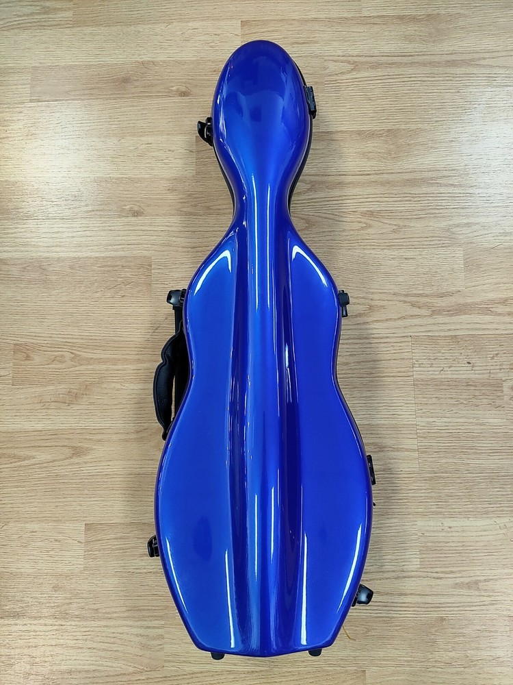 SALE*VIOLIN CASE (CELLO SHAPE) 4/4 BLUE-COMPOSITE SHELL-LIGHT-NO SCRATCH-PROTECT