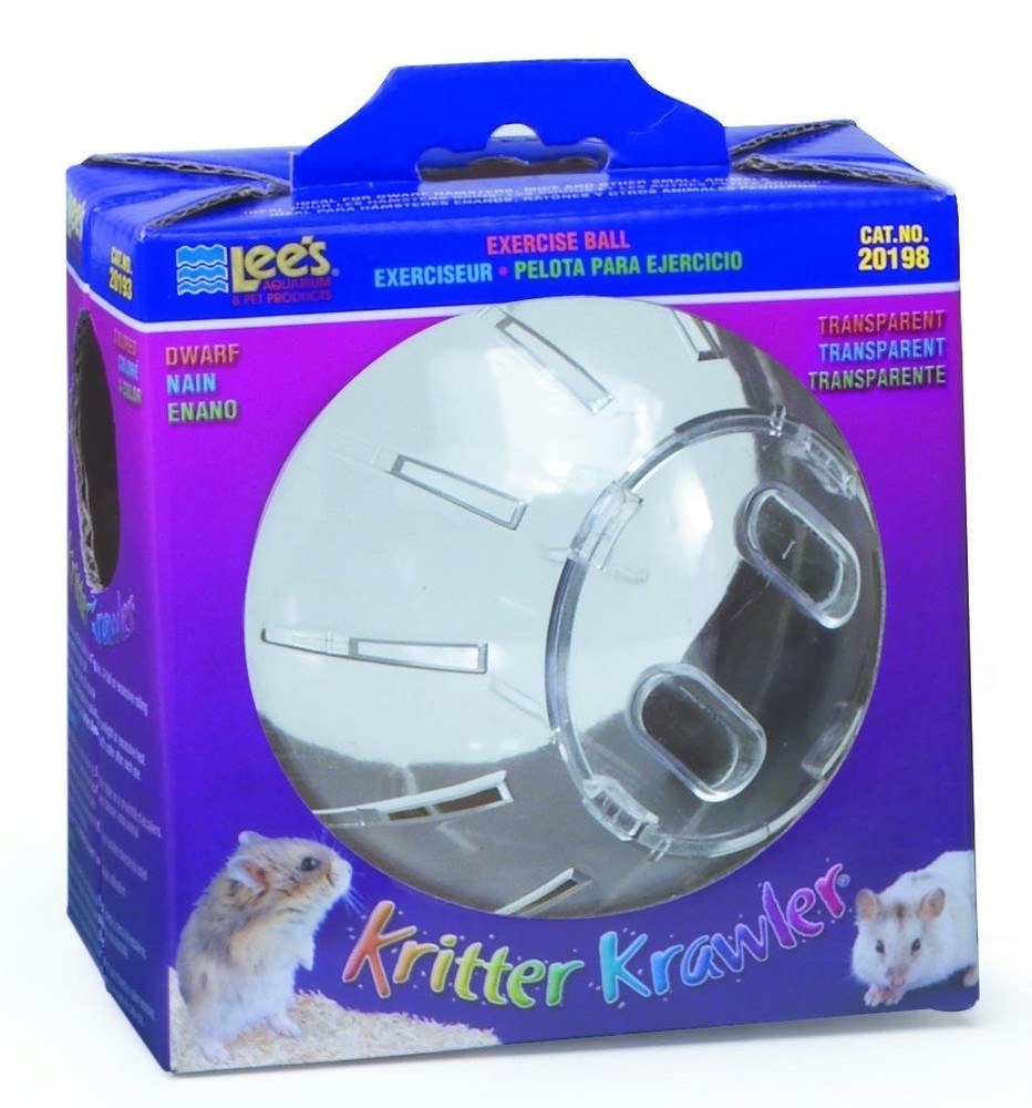 Kritter Krawler Mini Exercise Ball, 5-Inch, Plastic, Clear