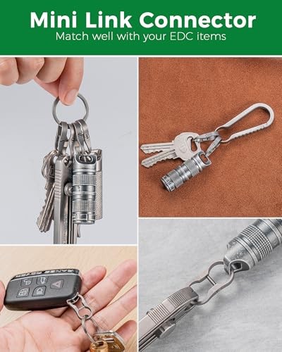Titanium Alloy Car Key Chain Ring, Mini Key Shackle with Small Grey 2 Pack