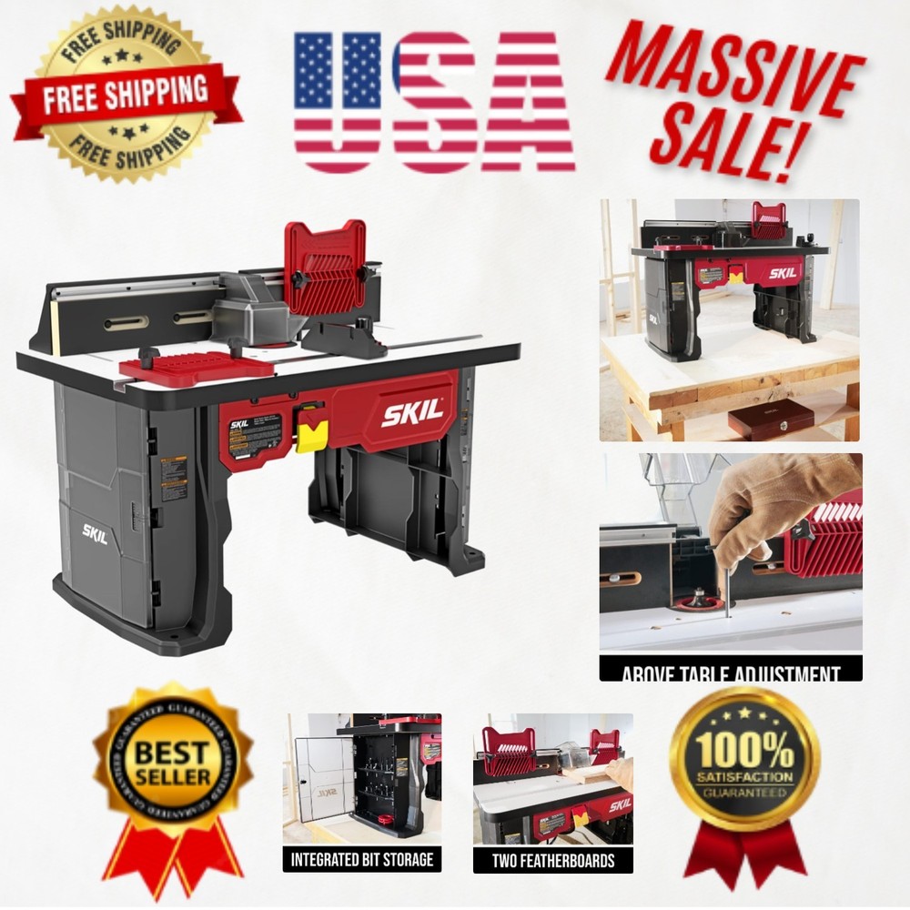 Compact And Durable Router Table: Above Table Adjustment & Kickback Protection