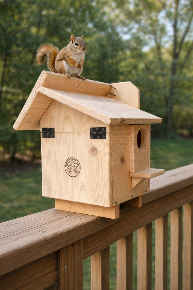 Extra Large Handmade Squirrel House - Outdoor Nesting Box for Backyard Wildlife