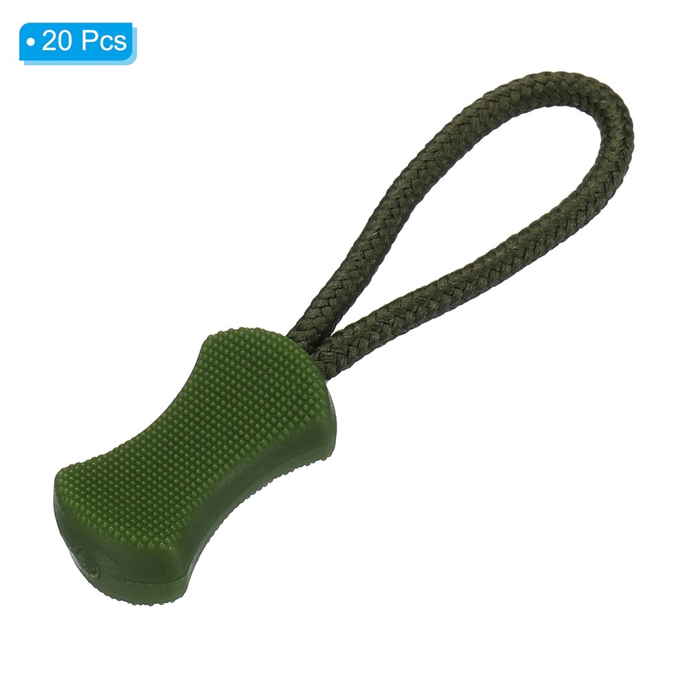 Zipper pulls, 20pcs cable extension handle repair, olive green