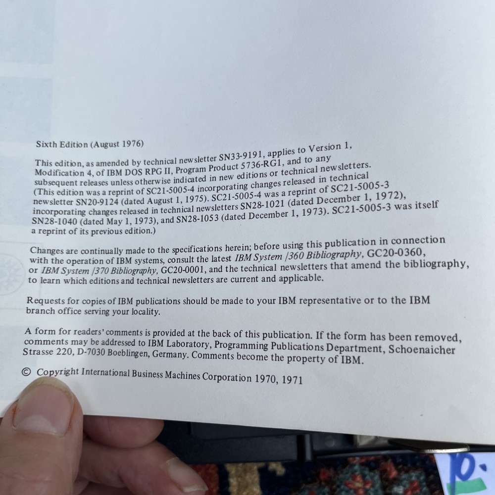 Holy Moly 1976 IBM DOS RPG 2 Computer Program Manual Thick Binder, Rare Book