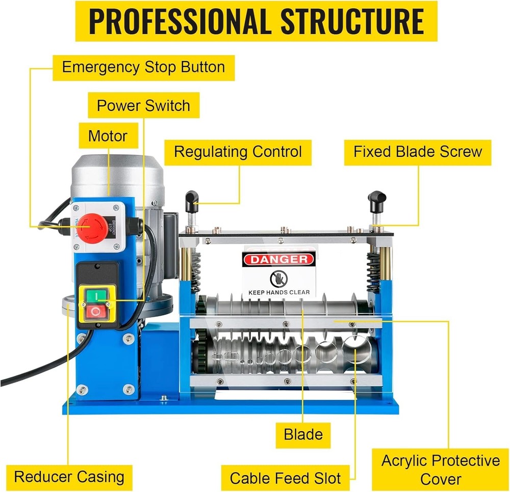 Electric Wire Stripping Machine, " - 1.5" Automatic Motorized Cable Stripper ...