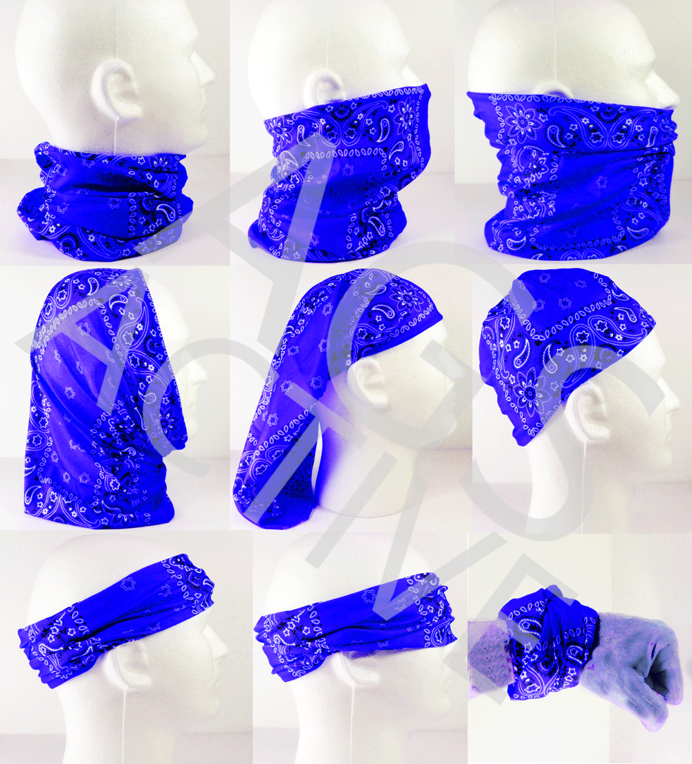 1 REFLECTIVE FACE MASK Sun Shield Neck Gaiter Headband Bandana Du Rag Skull Cap