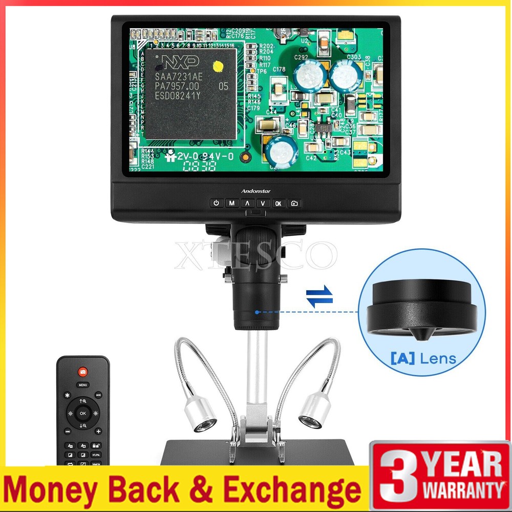 Andonstar AD249-M 10-inch LCD Screen Digital Microscope for Electronics Solder