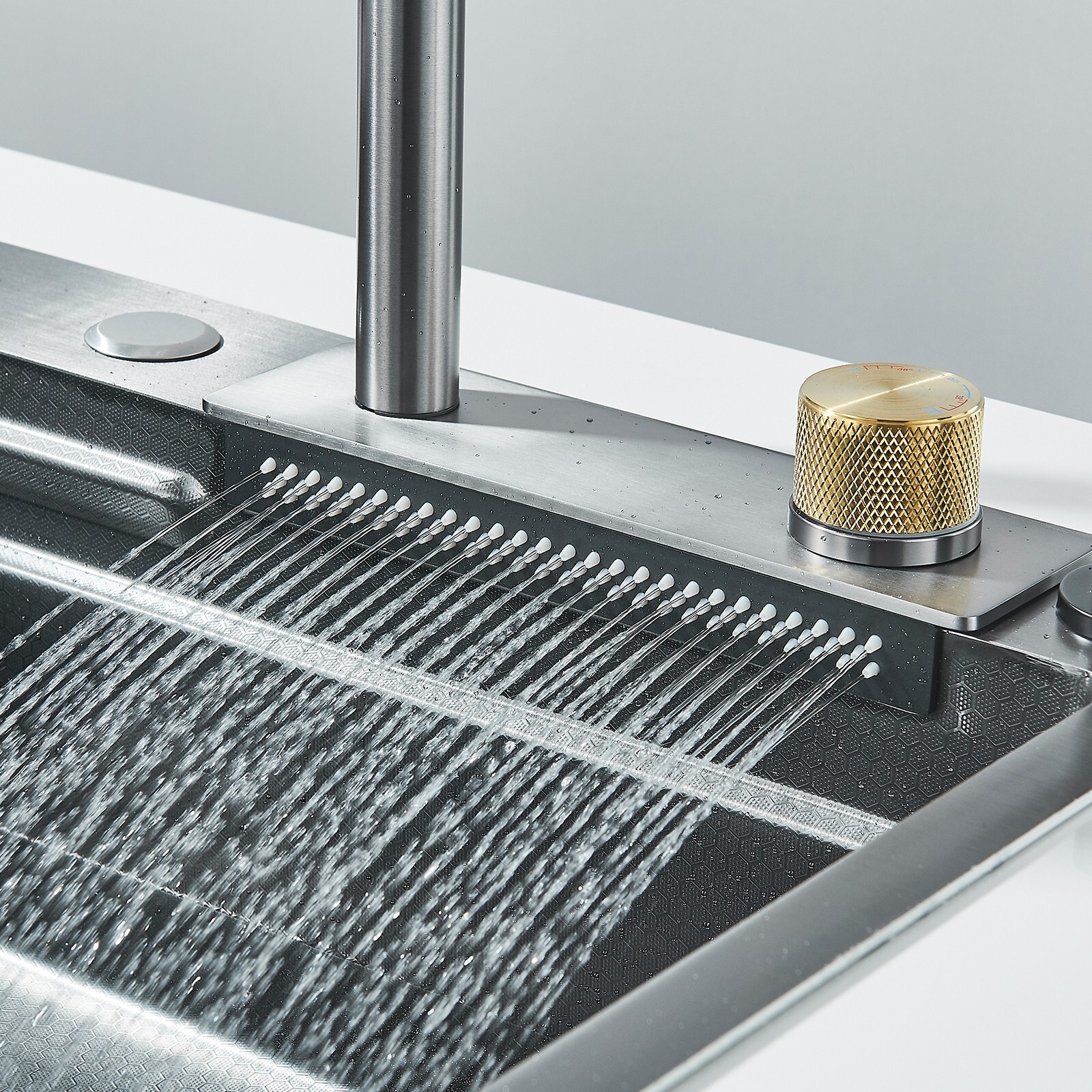 Stainless steel Kitchen Sink with Faucet 23.6 inch Large Single Bowl Top mounted