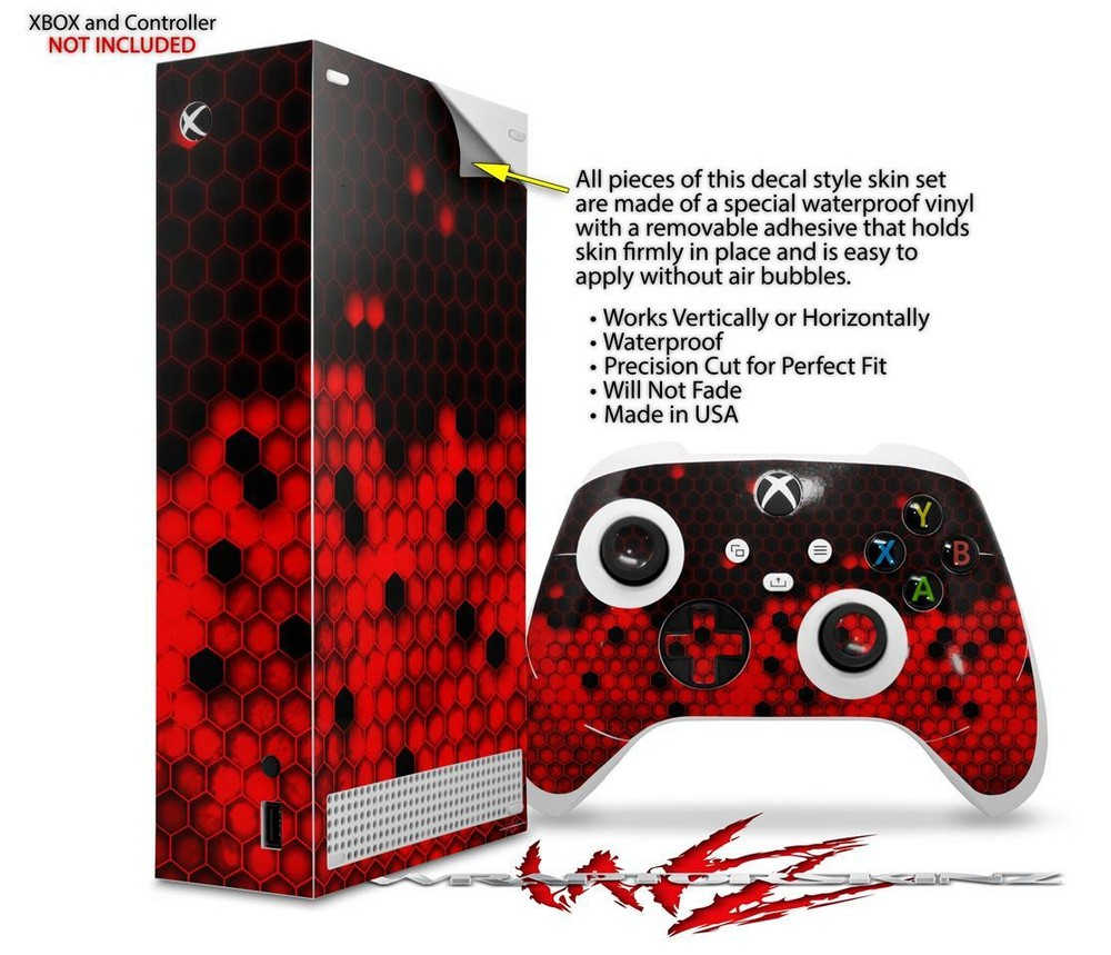 Skins XBOX Series S Console Controller HEX Red