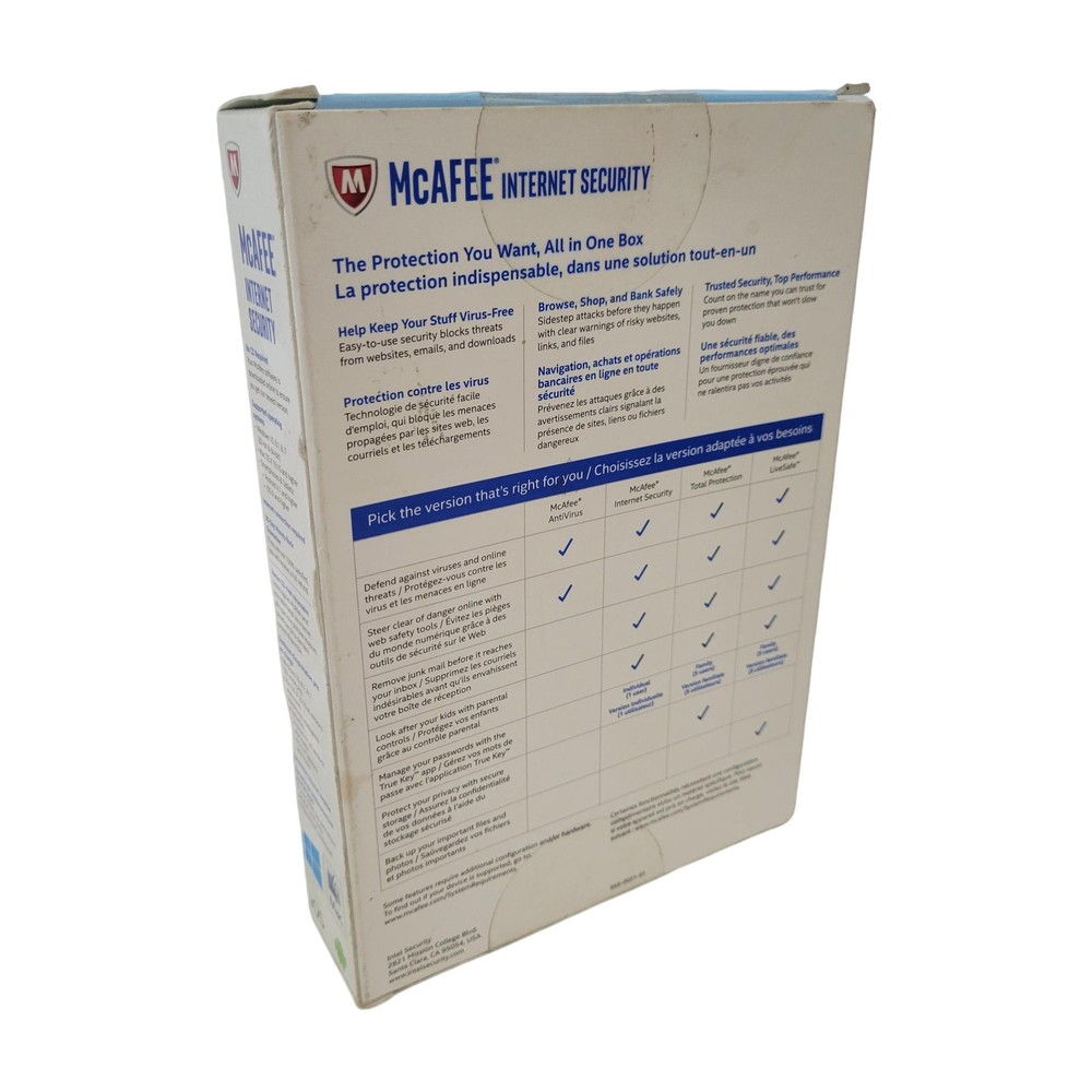 Mcafee Internet Security 3 Devices 1 Year - Factory Sealed