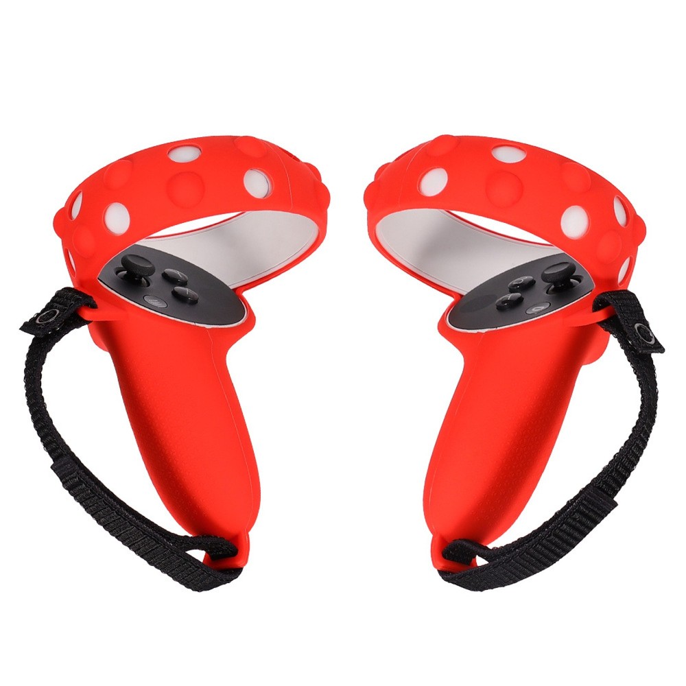 2Pcs Silicone Handle Grip Cover +Nylon Strap For Oculus Quest 2 VR Controller f