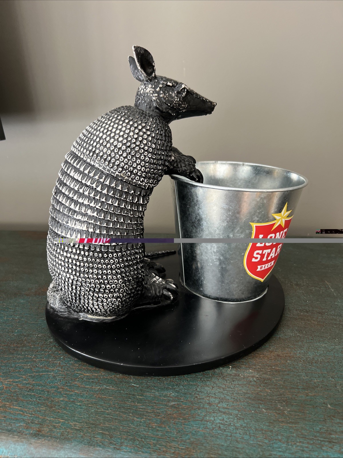 VTG. 1970s LONE STAR BEER ARMADILLO ICE BUCKET BACK BAR ADVERTISING DISPLAY RARE